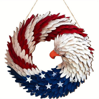 American Eagle Wooden Door Wreath Sign