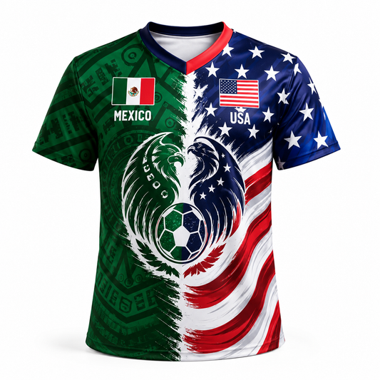 Mexican-Style 3D-Printed Mesh Loose-Fit Short-Sleeve T-Shirt for Men, Sporty Style, Moisture-Wicking
