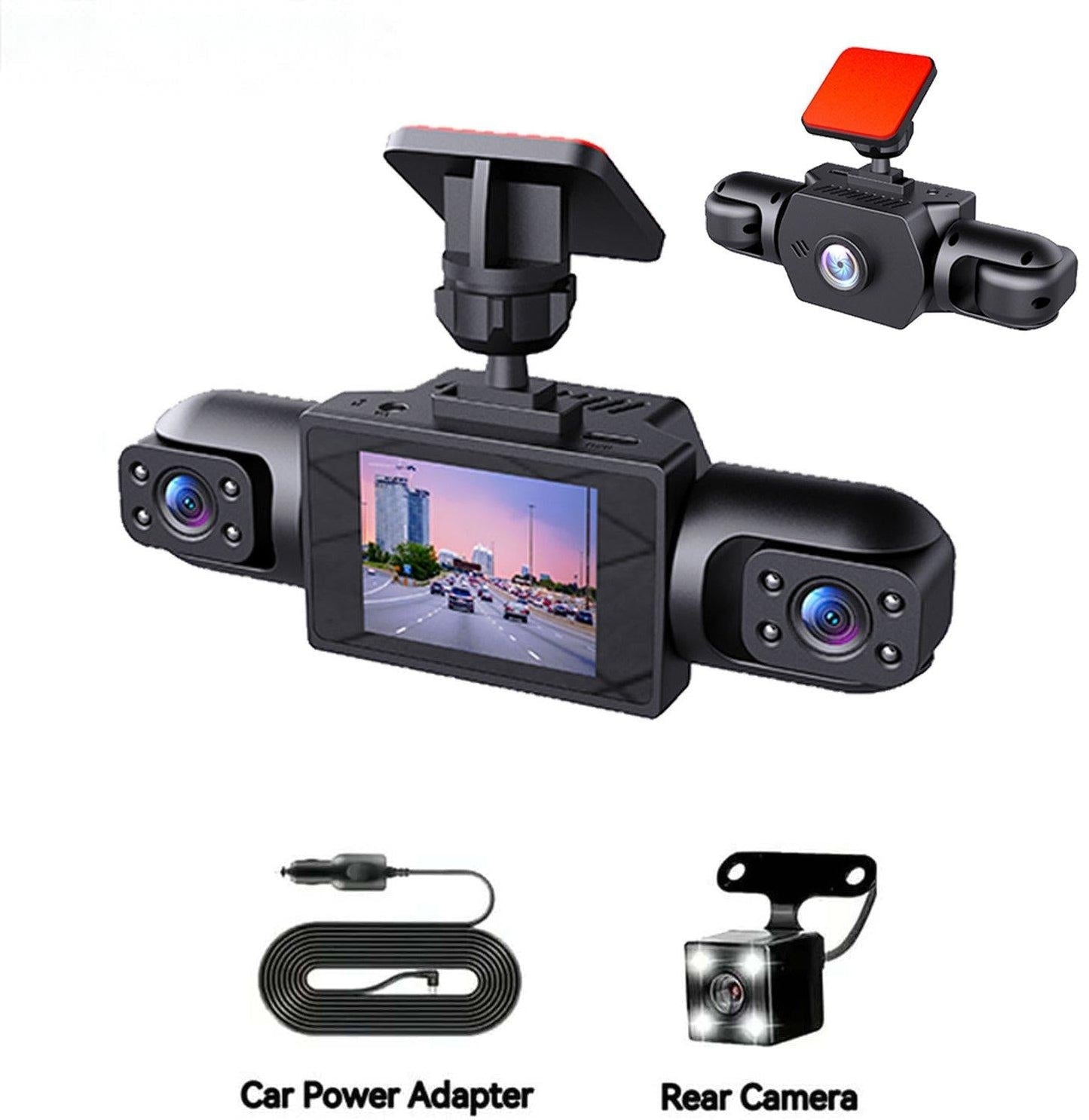 🛡️ 360° 4-Channel Dash Cam – Front, Rear, Left & Right | 1080P HD + Infrared Night Vision