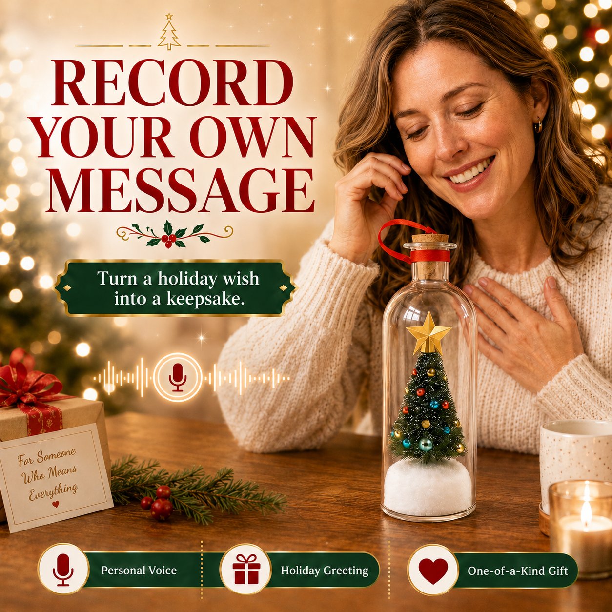 Recordable Christmas Message Bottle