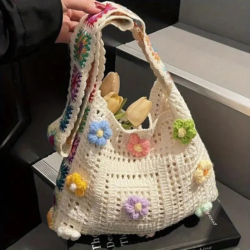 👜🧶 Chunky Knit Crochet Tote Bag | Beach & Summer Shoulder Bag