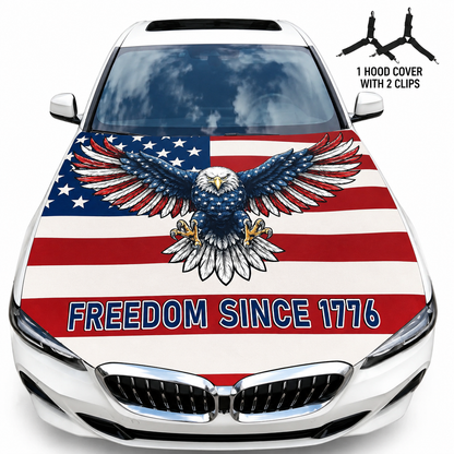 🔥LAST DAY 49% OFF🔥American Flag Car Hood Cover With Dual Triangle Clips
