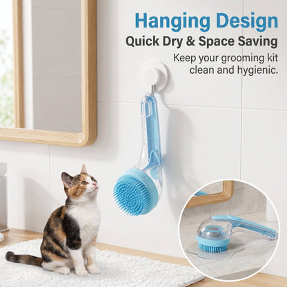 🔥Pet Bath Brush with Shampoo Dispenser for Dogs & Cats