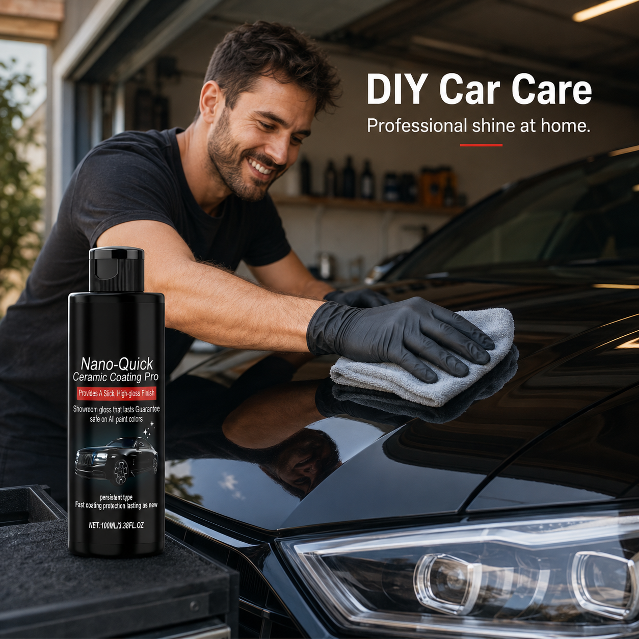 Nano Instant Ceramic Coating Professional Edition - Premium Car Care - Instantly delivers a mirror-like shine and protects the paintwork