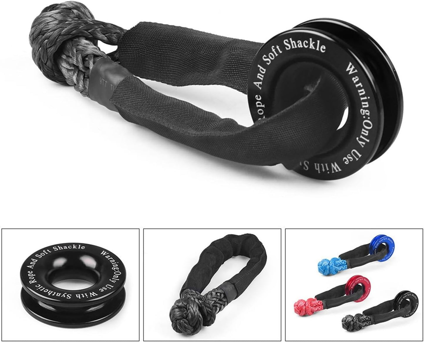 💪 Synthetic Winch Rope & Soft Shackle Recovery Set – 41,000lbs Strength 🔥