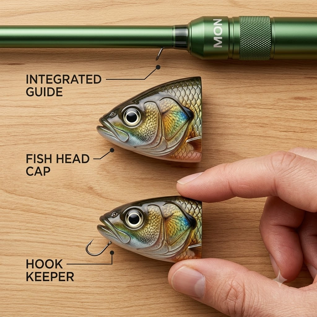 Fish-shaped Telescopic Lure Fishing Rod with Straight Handle