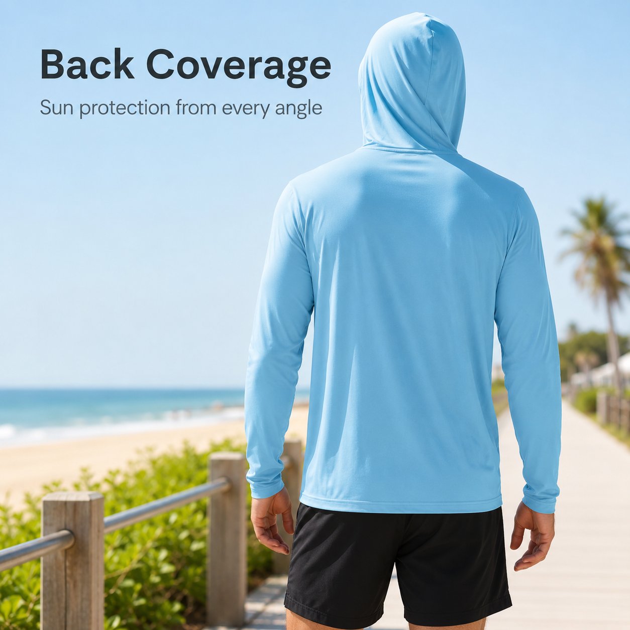 Men's UPF 50+ Lightweight Hoodie with Face Covering