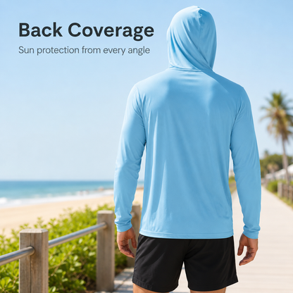 Men's UPF 50+ Lightweight Hoodie with Face Covering