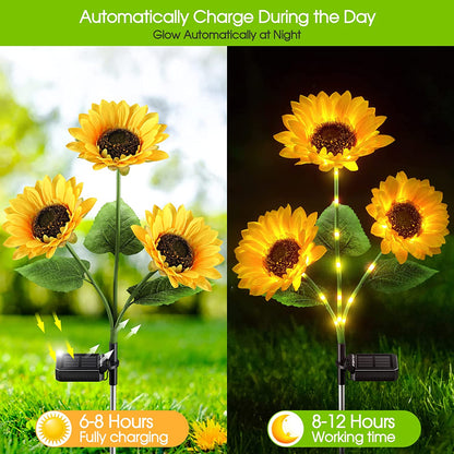 🌻 LIMITED-TIME 50% OFF! ✨ Sunflower Solar Lights – Auto On/Off, 14H Glow, IP65 Waterproof ☀️