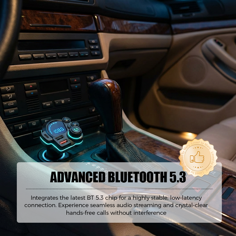 📻🚗 Universal Dual-Port Car FM Bluetooth Transmitter – Wireless Music, Hands-Free Calling & Dual USB Charger 🔌