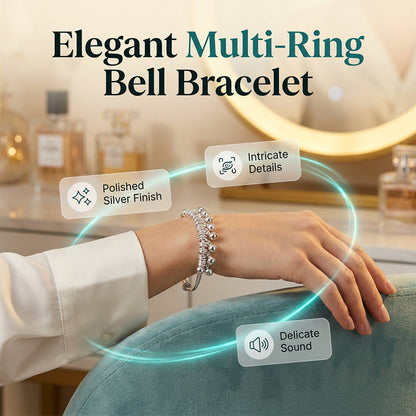 🔔 Adjustable Silver Bell Bangle – Lightweight Charm Bracelet for Everyday Shine