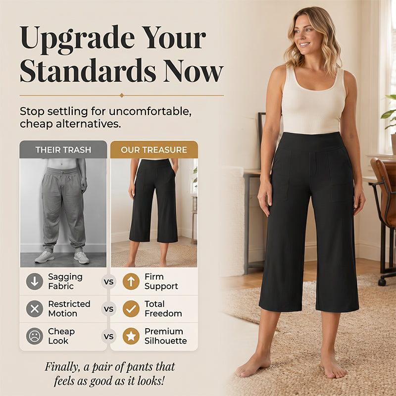 👖Women's High-Waisted Stretch Cropped Pants