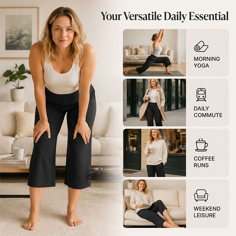 👖Women's High-Waisted Stretch Cropped Pants